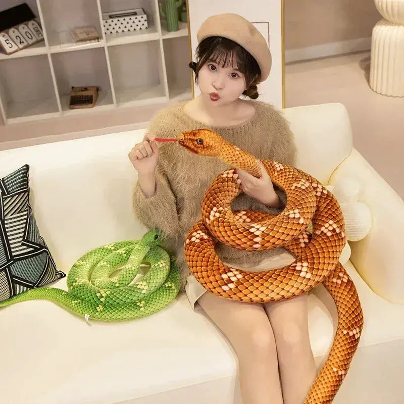 Realistic Cobra Plush Toy 70-280cm Soft Cotton Cuddle - ToylandEU