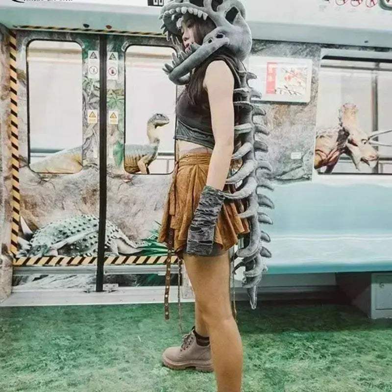 Realistic Dinosaur Skeleton Costume Set With Plush Headgear - ToylandEU