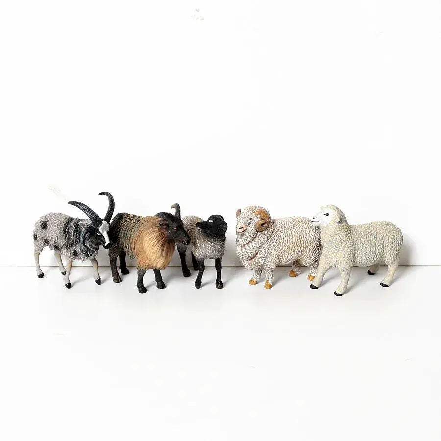 Realistic Farm Animal Figures Set Sheep Goat Antelope Models - ToylandEU