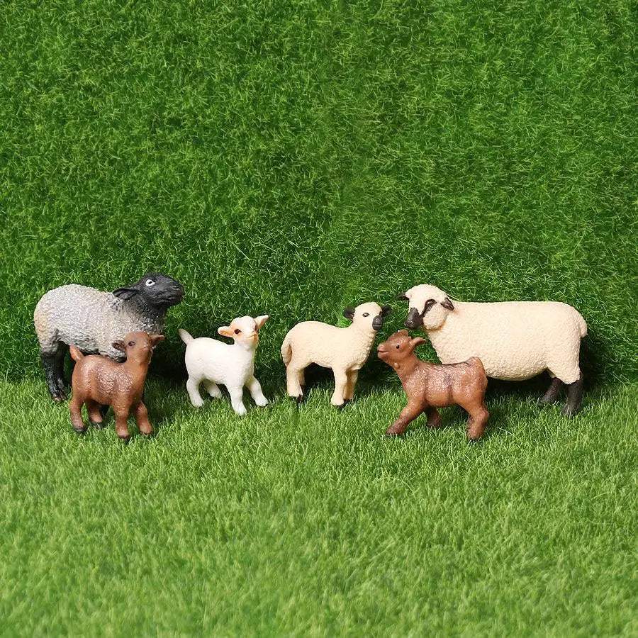 Realistic Farm Animal Figures Set Sheep Goat Antelope Models - ToylandEU