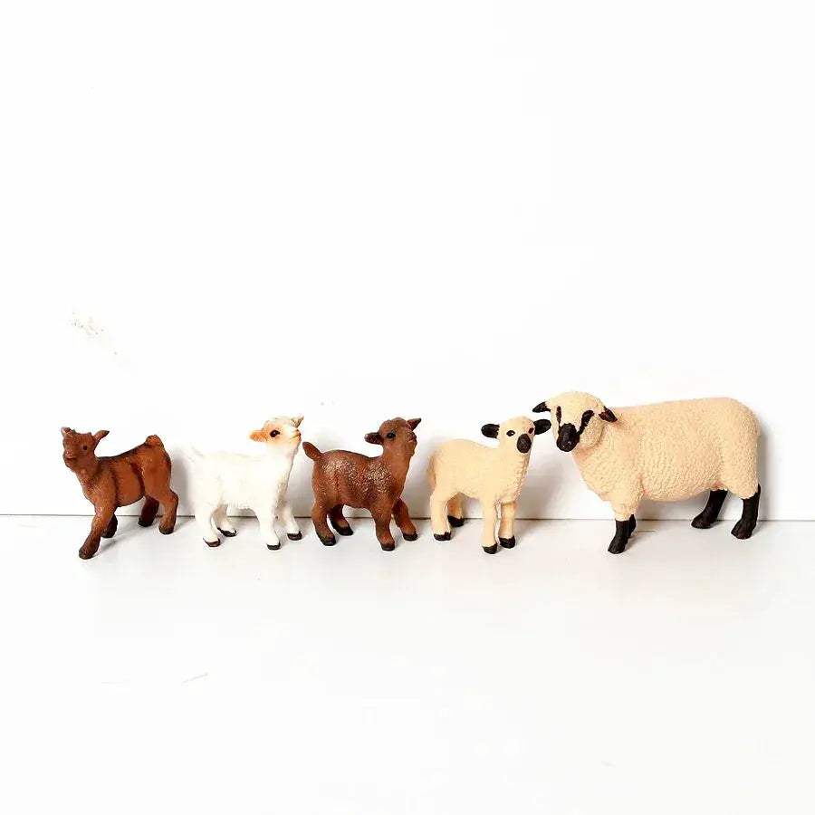 Realistic Farm Animal Figures Set Sheep Goat Antelope Models - ToylandEU