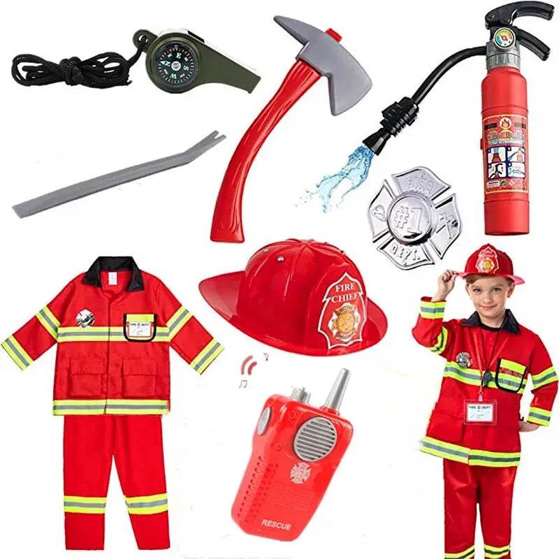 Realistic Firefighter Costume Includes Hat For Kids - ToylandEU