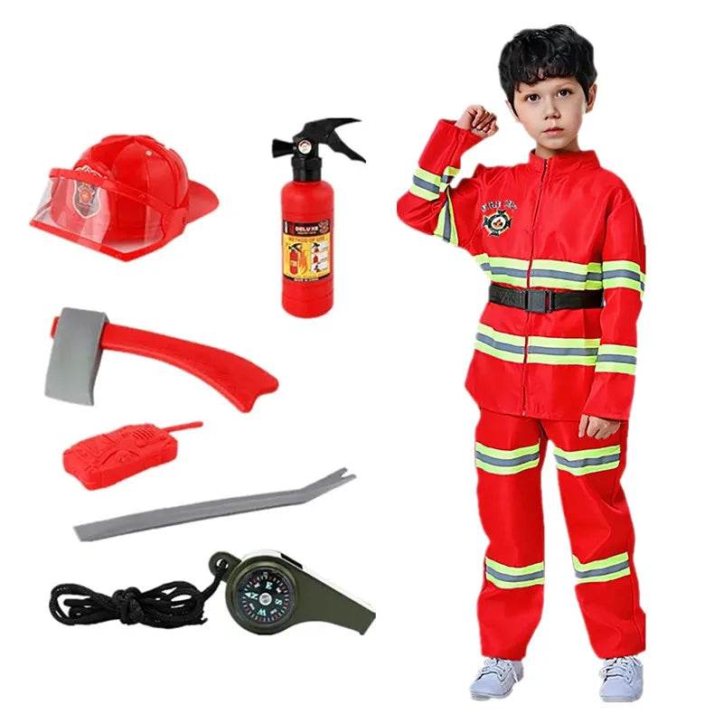Realistic Firefighter Costume Includes Hat For Kids - ToylandEU