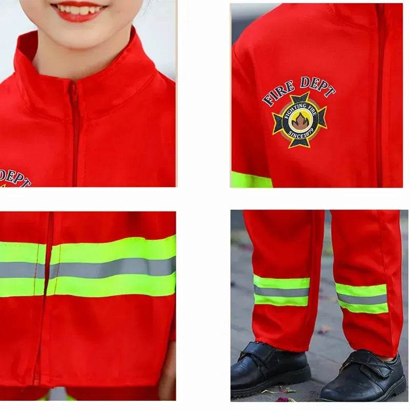Realistic Firefighter Costume Includes Hat For Kids - ToylandEU