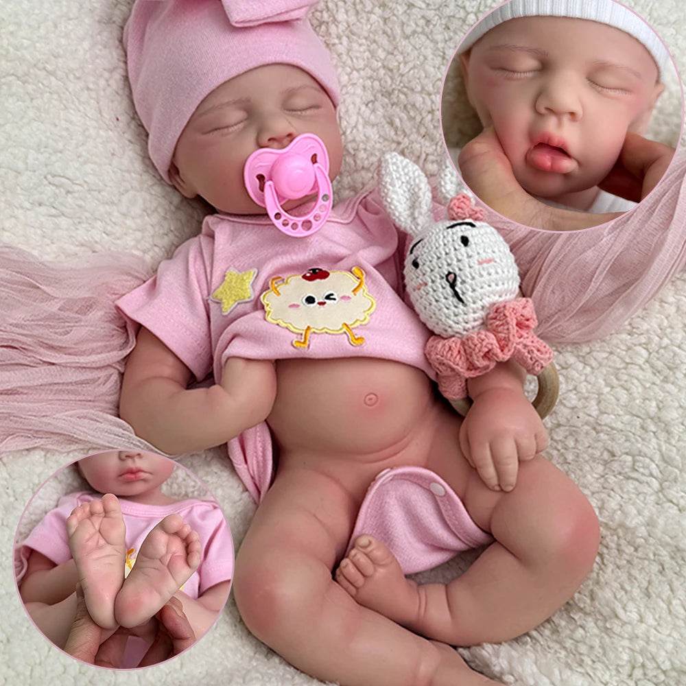 Realistic Full Silicone Baby Doll Open Mouth 20 Inch Gift - ToylandEU