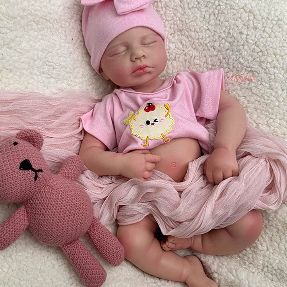 Realistic Full Silicone Baby Doll Open Mouth 20 Inch Gift - ToylandEU