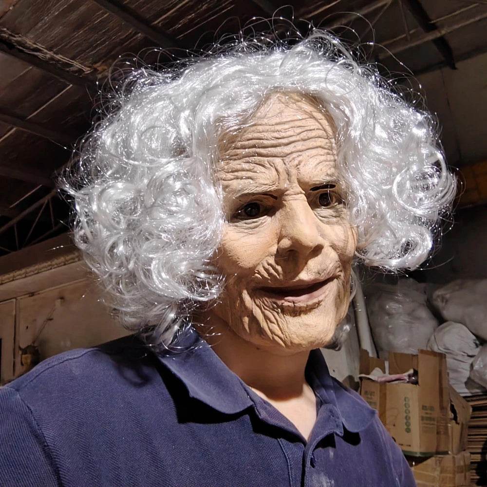 Realistic Granny Latex Mask With Moving Mouth For Halloween - ToylandEU