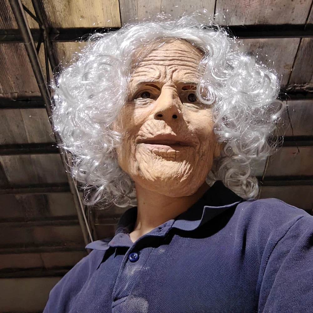 Realistic Granny Latex Mask With Moving Mouth For Halloween - ToylandEU