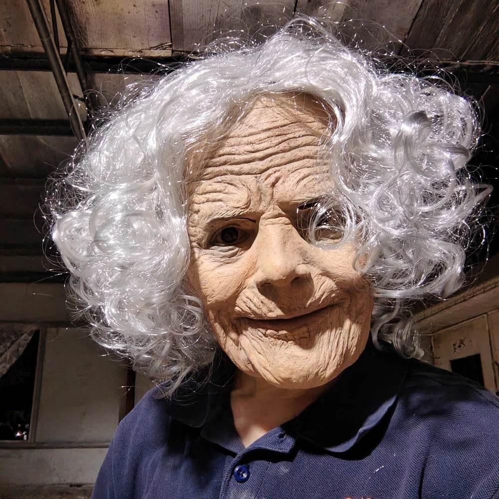 Realistic Granny Latex Mask With Moving Mouth For Halloween - ToylandEU
