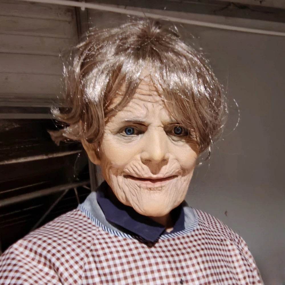 Realistic Granny Latex Mask With Moving Mouth For Halloween - ToylandEU