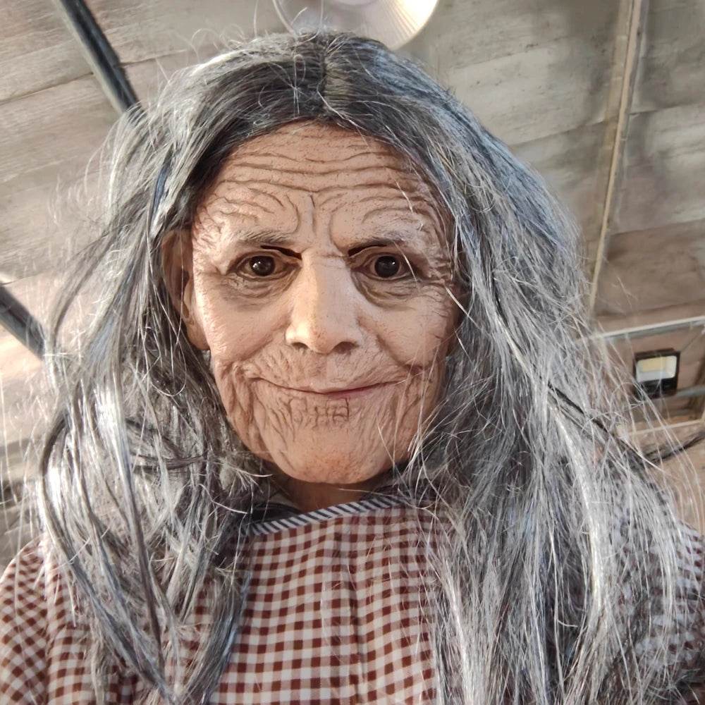 Realistic Granny Latex Mask With Moving Mouth For Halloween - ToylandEU