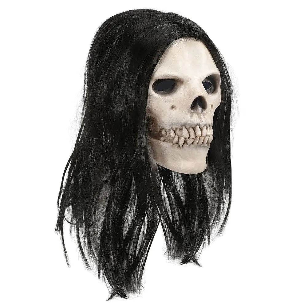 Realistic Halloween Skull Mask With Hair Latex Adults - ToylandEU