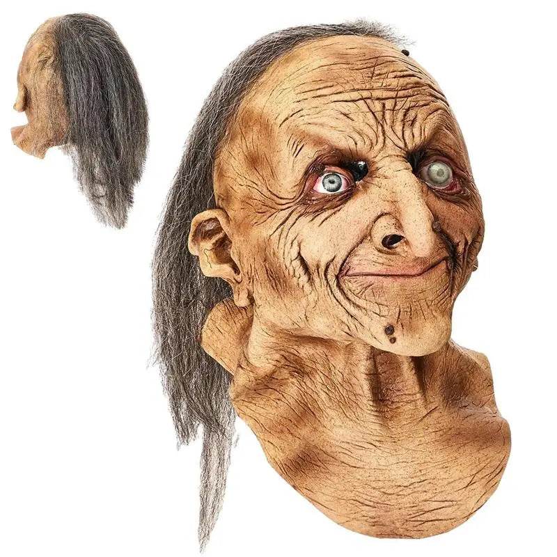 Realistic Latex Witch Mask With Hair Halloween Party - ToylandEU