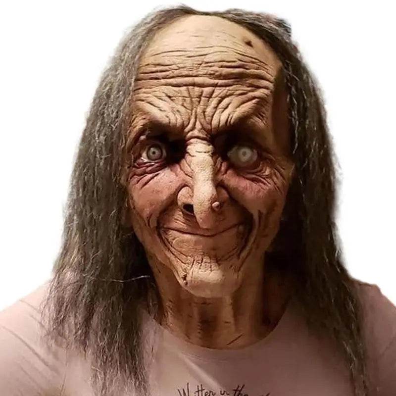 Realistic Latex Witch Mask With Hair Halloween Party - ToylandEU