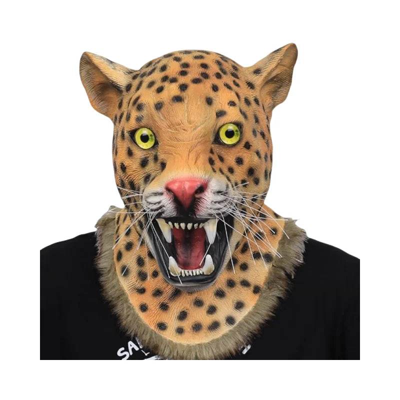 Realistic Leopard Mask Full Head Latex Adult Cosplay - ToylandEU
