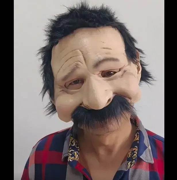 Realistic Mask Half Face Old Man For Halloween Roleplay - ToylandEU