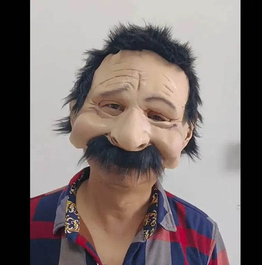 Realistic Mask Half Face Old Man For Halloween Roleplay - ToylandEU