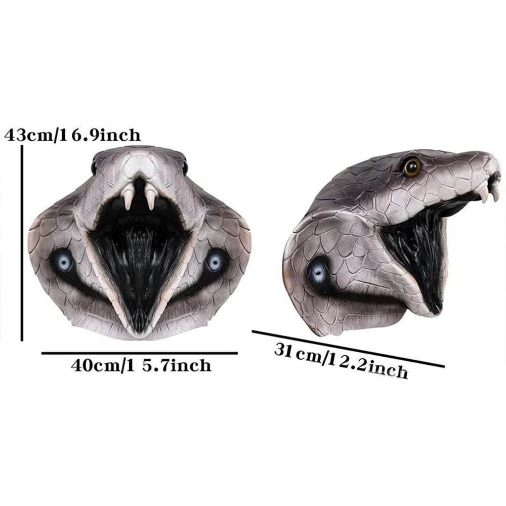 Realistic Mask Latex Snake Head For Halloween Cosplay - ToylandEU