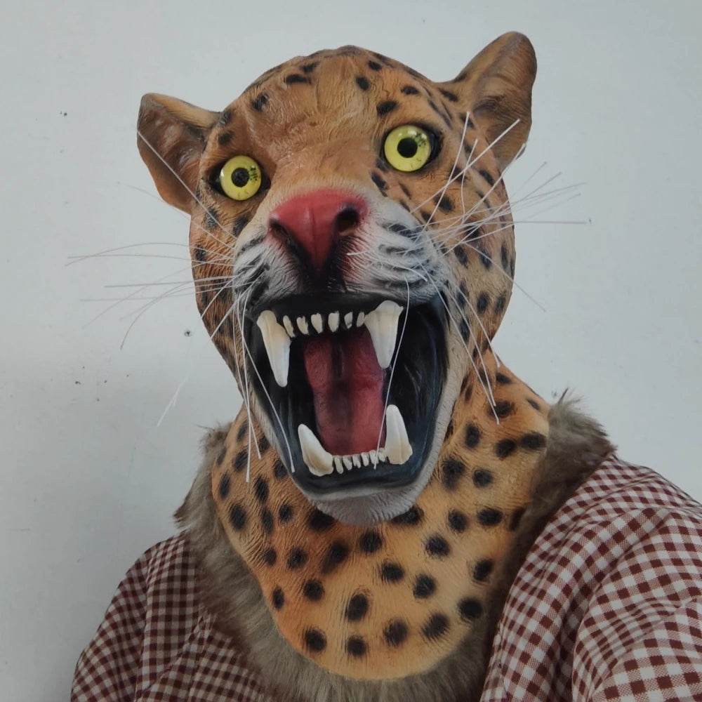 Realistic Mask Leopard Print Full Head Halloween Cosplay - ToylandEU