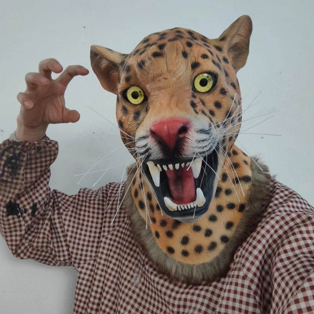 Realistic Mask Leopard Print Full Head Halloween Cosplay - ToylandEU