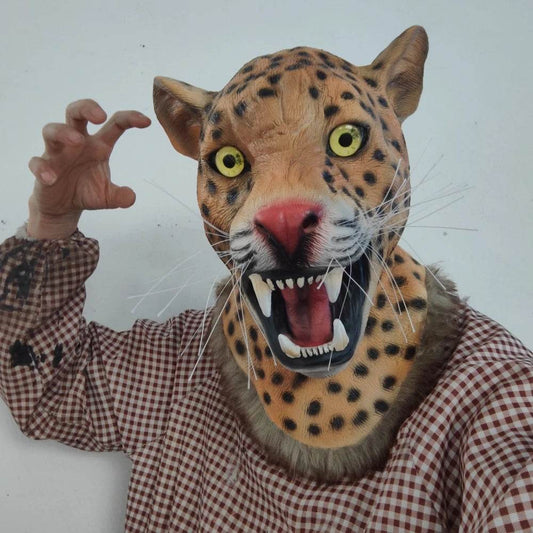 Realistic Mask Leopard Print Full Head Halloween Cosplay - ToylandEU