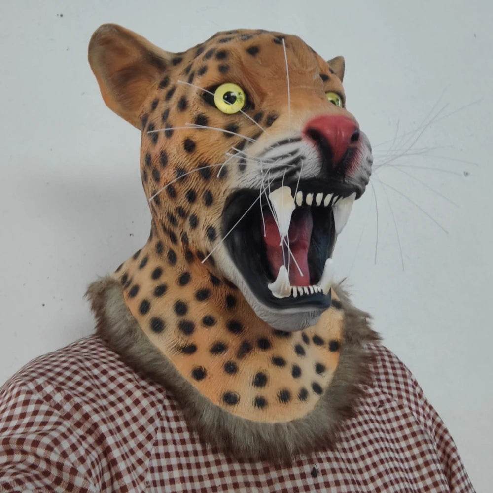 Realistic Mask Leopard Print Full Head Halloween Cosplay - ToylandEU