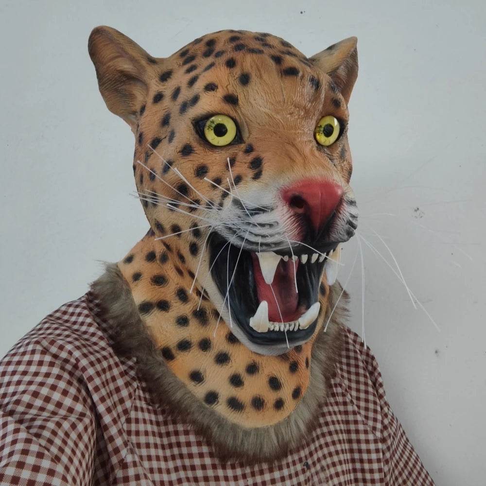 Realistic Mask Leopard Print Full Head Halloween Cosplay - ToylandEU