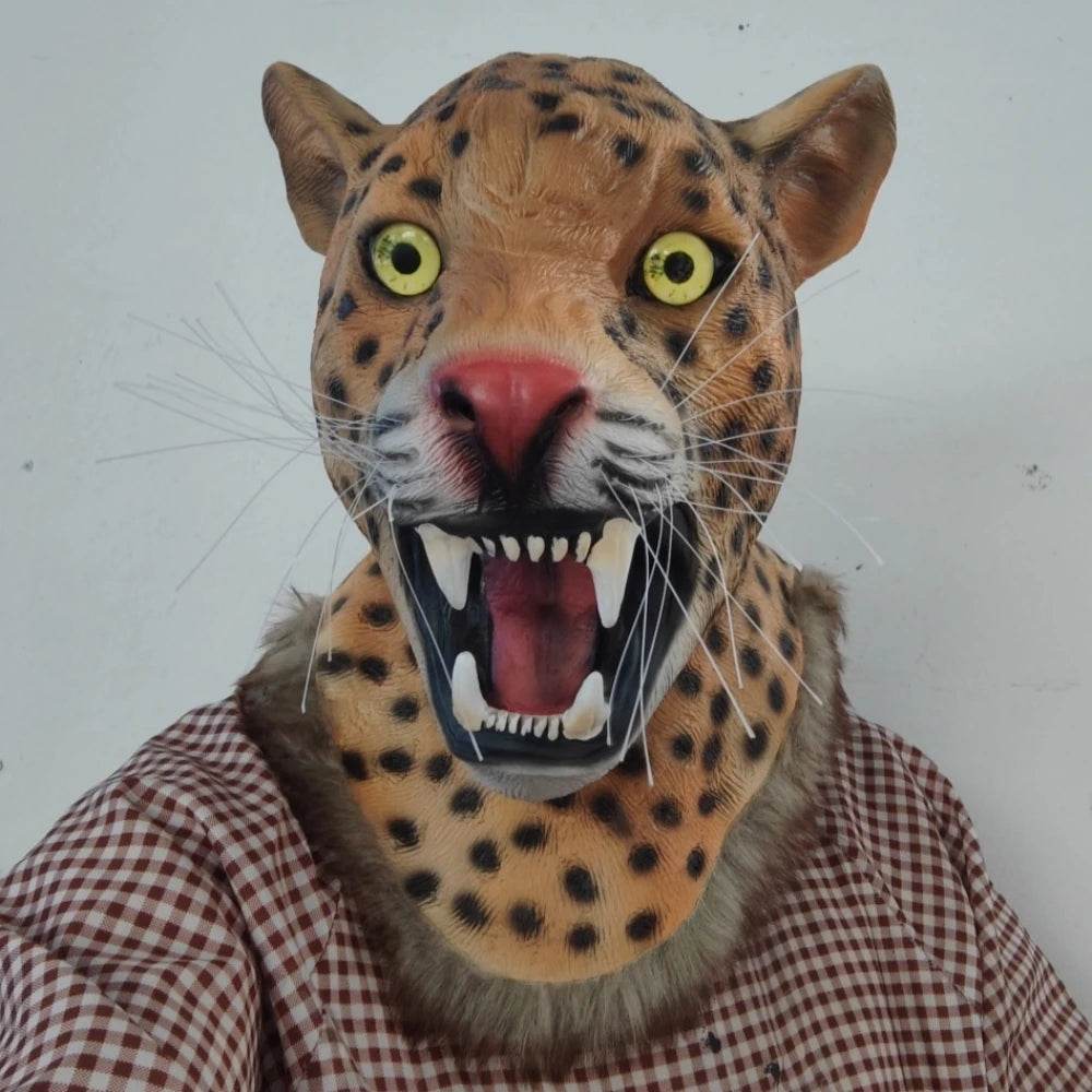 Realistic Mask Leopard Print Full Head Halloween Cosplay - ToylandEU