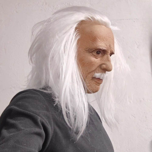 Realistic Mask Old Man With Long White Hair For Halloween - ToylandEU