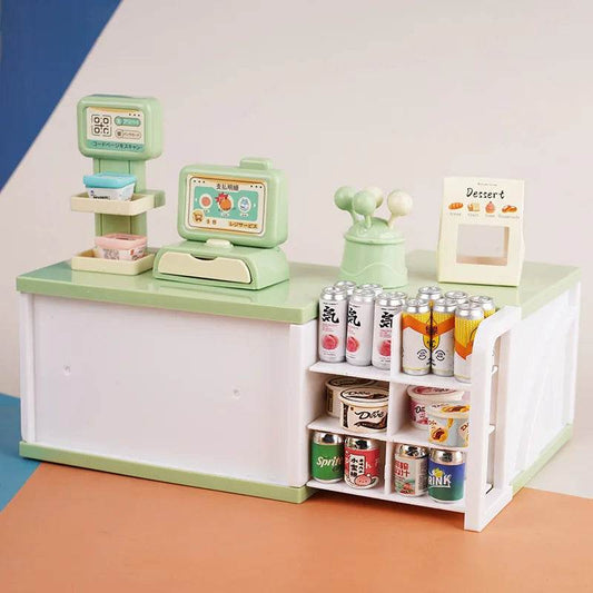 Realistic Mini Supermarket Cash Register Set With Interactive Checkout Counter For Kids - ToylandEU