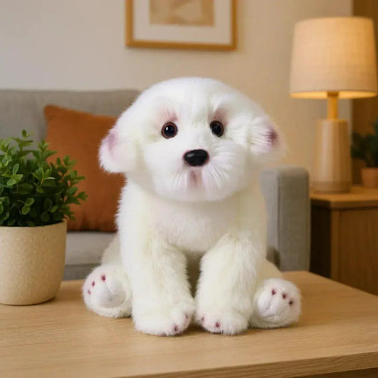 Realistic Plush Maltese Dog Toy Snuggle Pillow Durable -  ToylandEU™