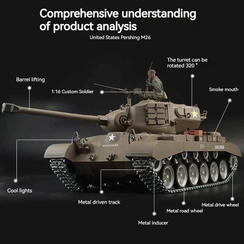 Realistic RC Battle Tank 52cm Large Scale For Boys Gift - ToylandEU