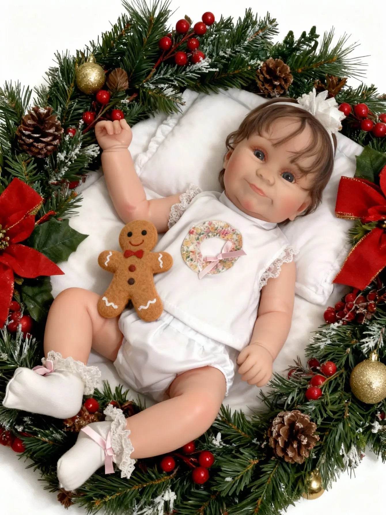Realistic Reborn Doll Soft Cloth Body Blue Eyes Unisex - ToylandEU