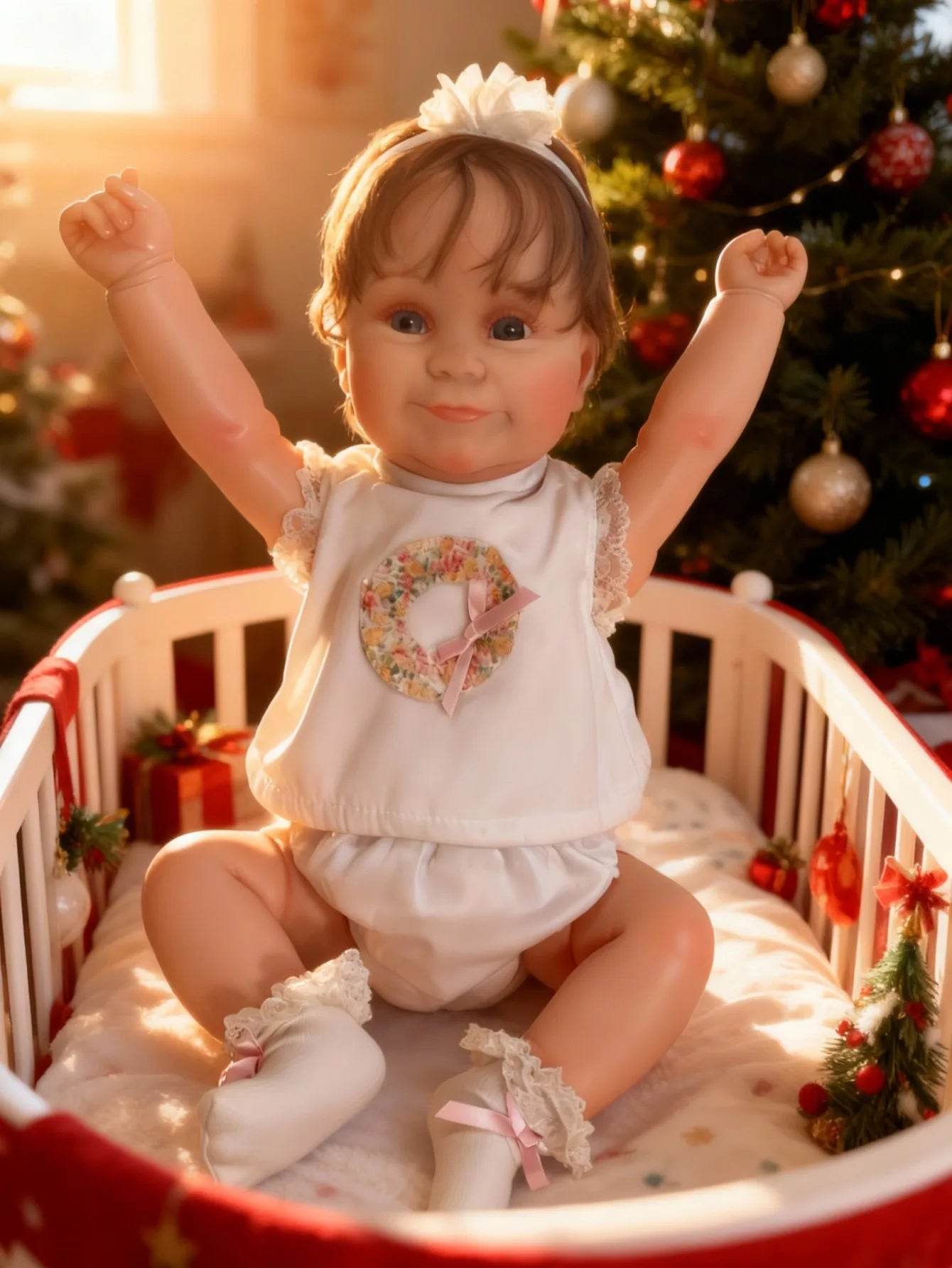 Realistic Reborn Doll Soft Cloth Body Blue Eyes Unisex - ToylandEU