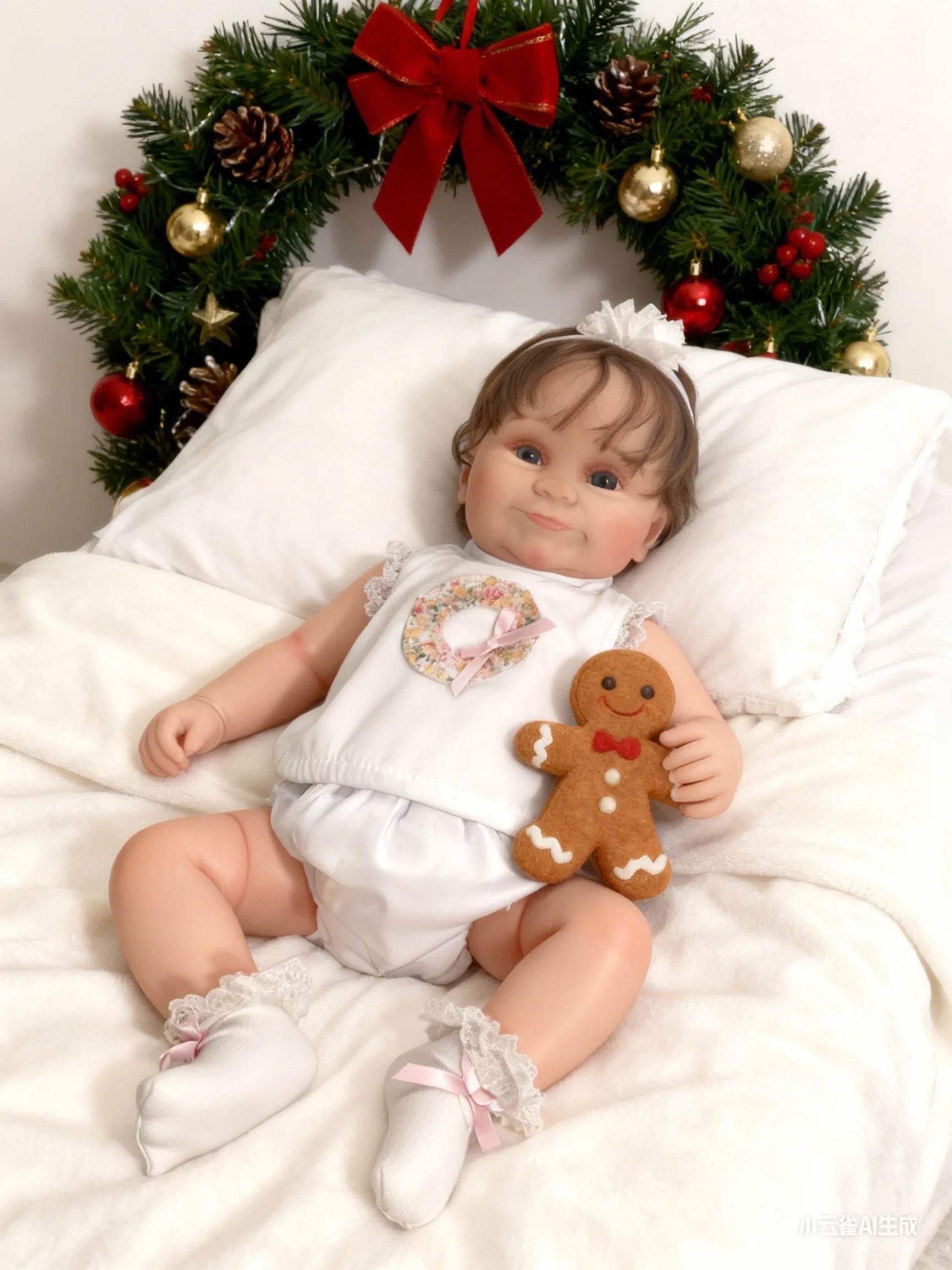 Realistic Reborn Doll Soft Cloth Body Blue Eyes Unisex - ToylandEU