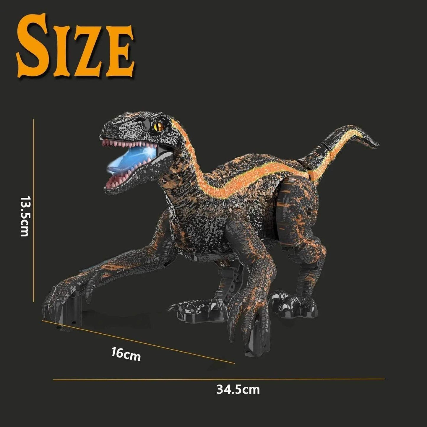 Realistic Remote Control Dinosaur Toy with LED Light for Kids Ages Three to Twelve - ToylandEU