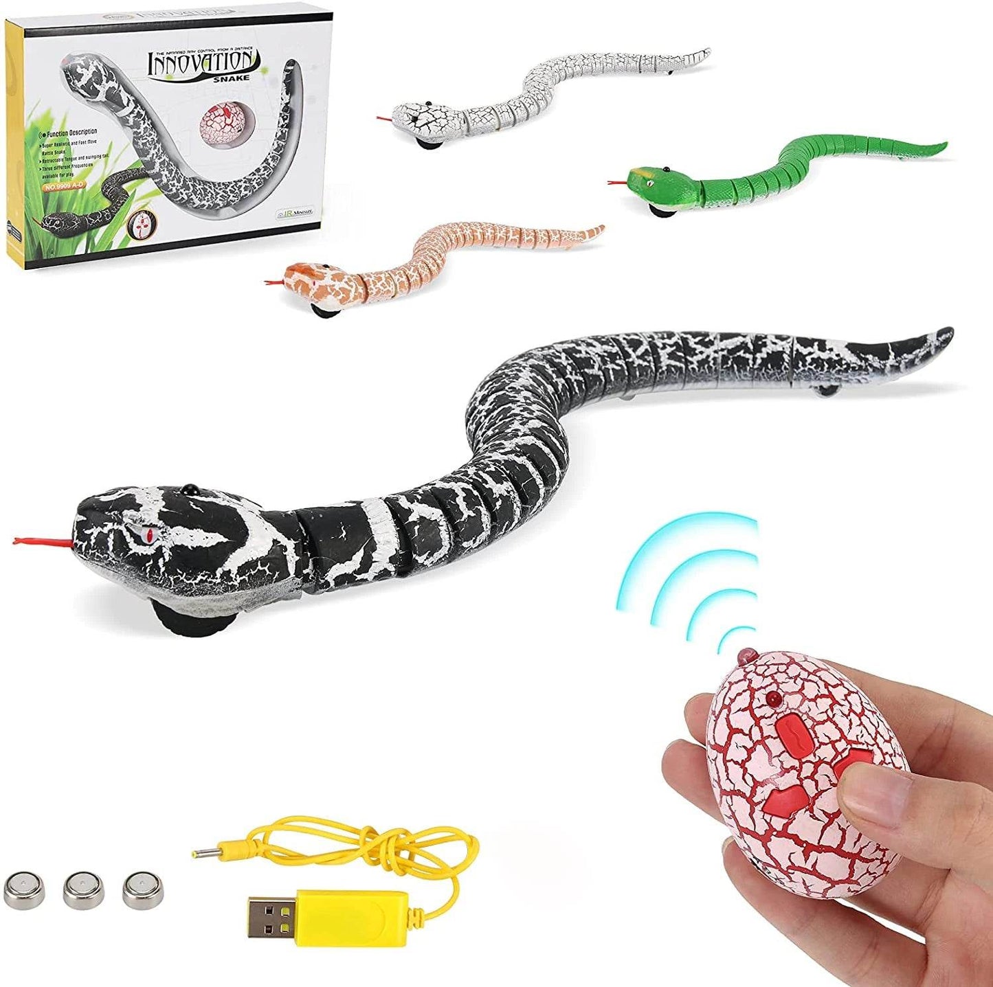 Realistic Remote Control Snake Toy with Scary Viper Design for Children Halloween Pranks - ToylandEU
