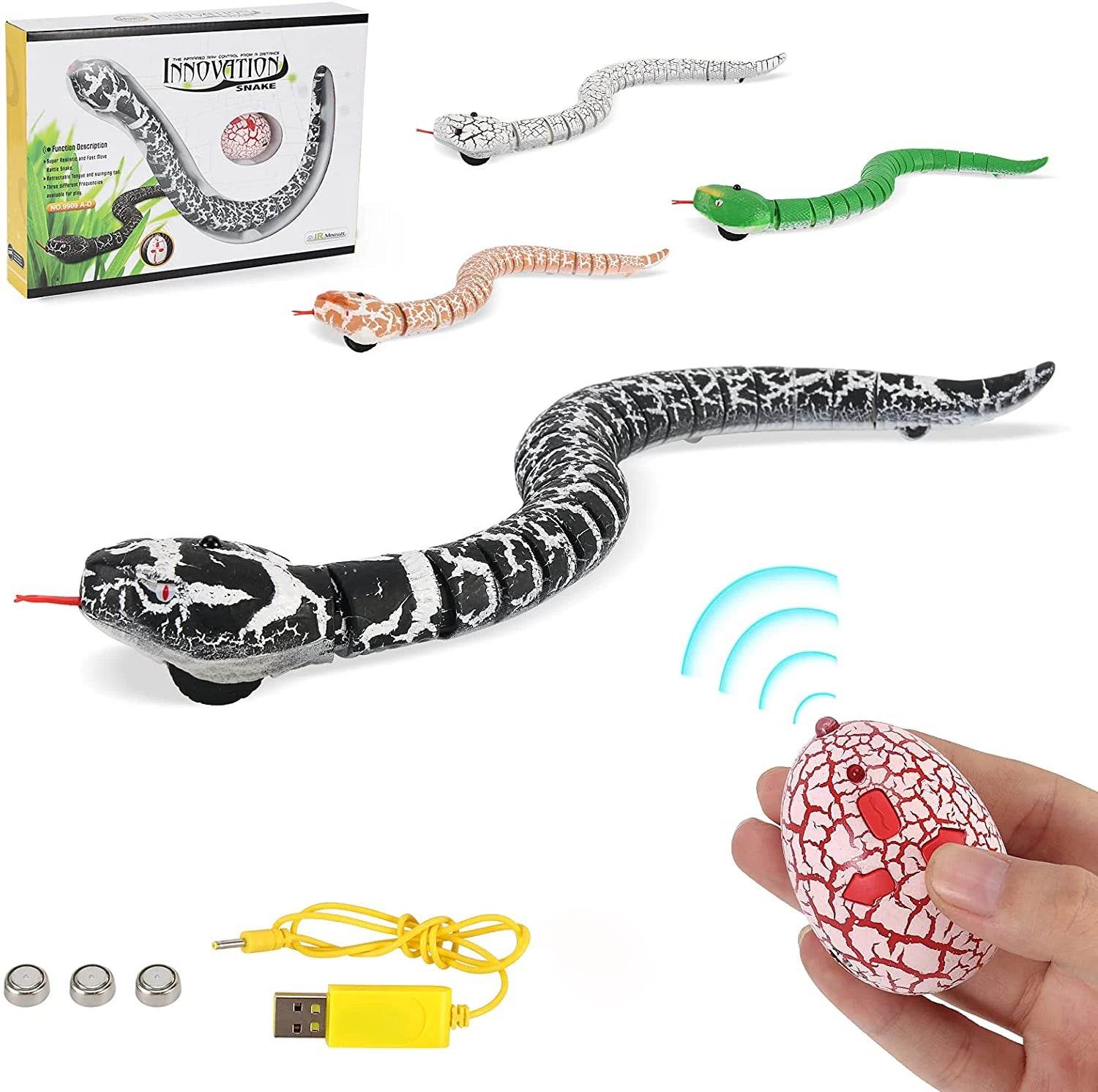 Realistic Remote Control Snake Toy with Scary Viper Design for Children Halloween Pranks - ToylandEU