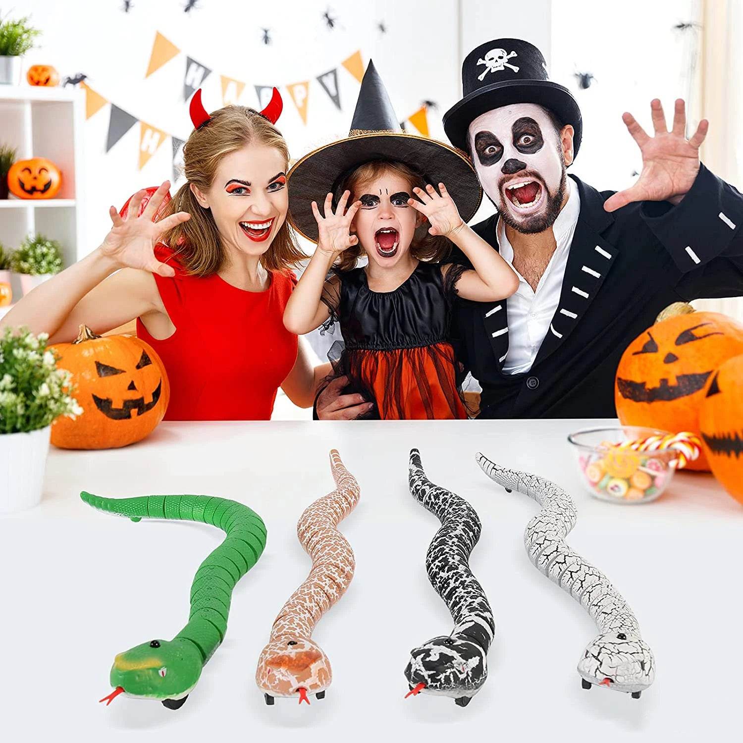 Realistic Remote Control Snake Toy with Scary Viper Design for Children Halloween Pranks - ToylandEU