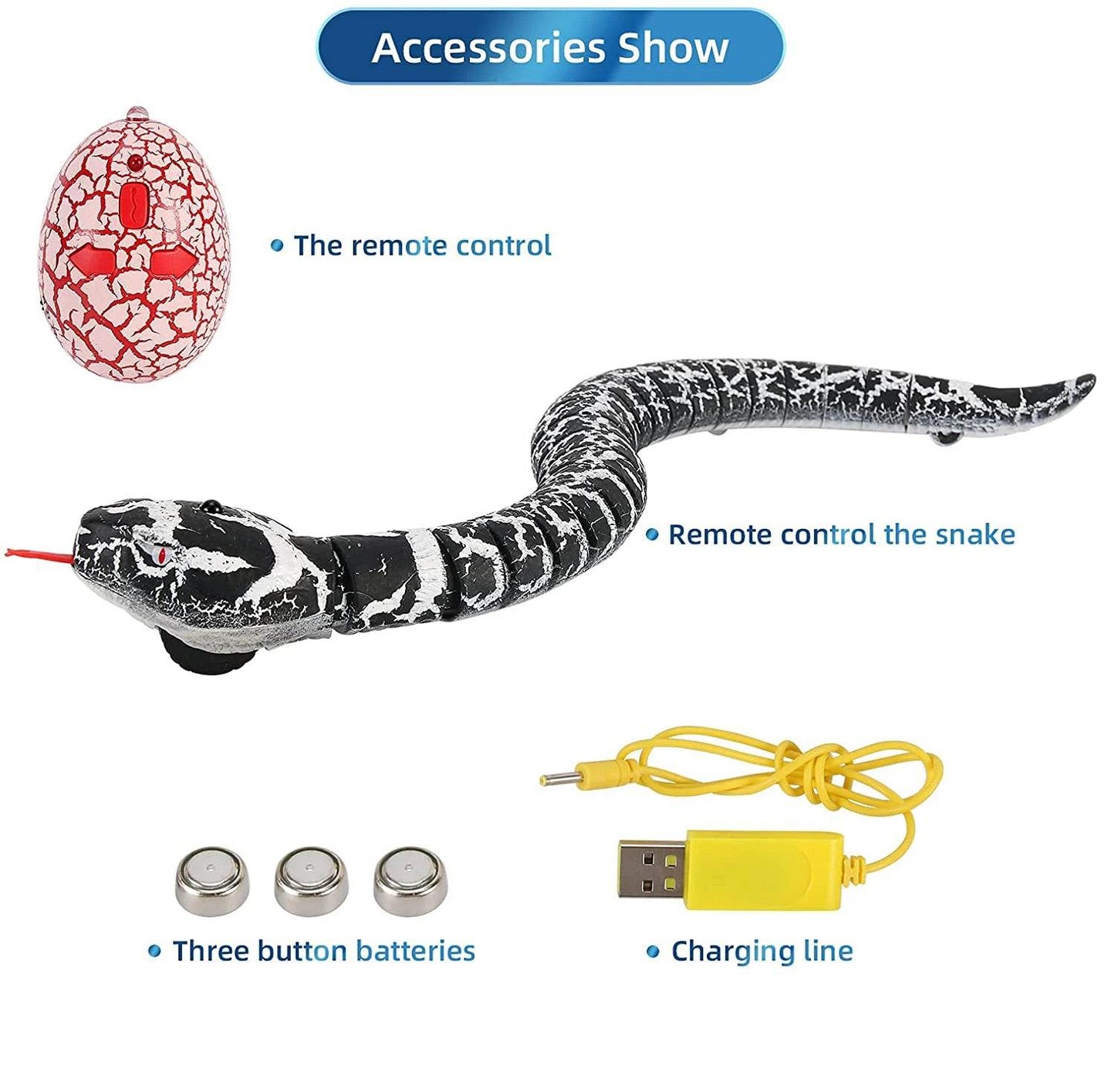 Realistic Remote Control Snake Toy with Scary Viper Design for Children Halloween Pranks - ToylandEU