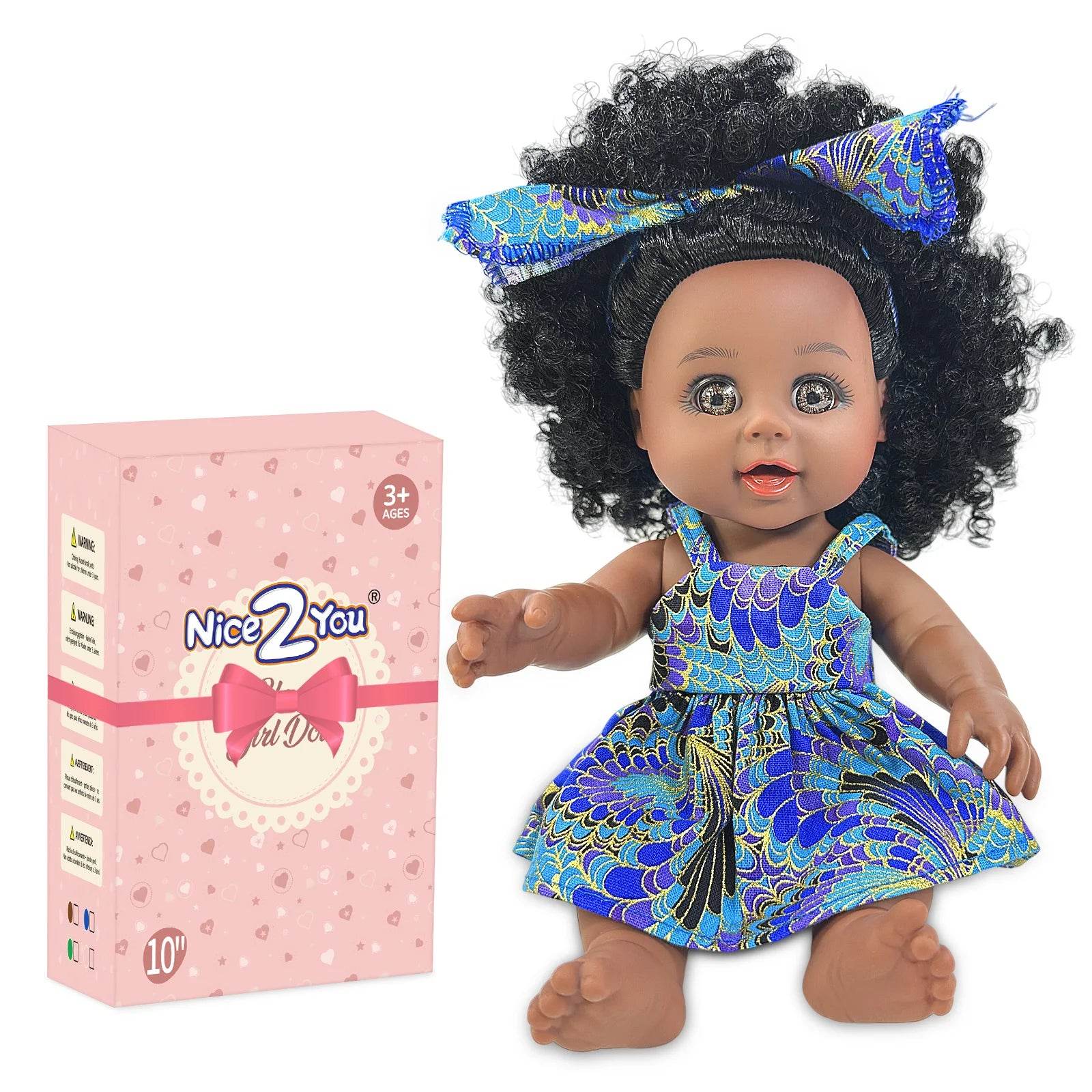 Realistic Silicone 10 Inch Doll Dress Black Gift For Kids - ToylandEU