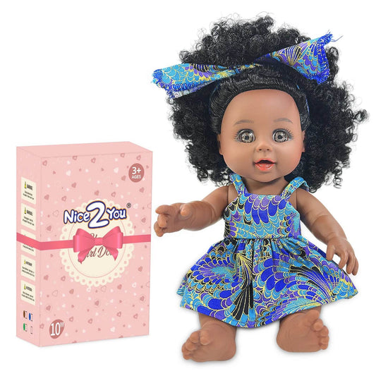 Realistic Silicone 10 Inch Doll Dress Black Gift For Kids - ToylandEU