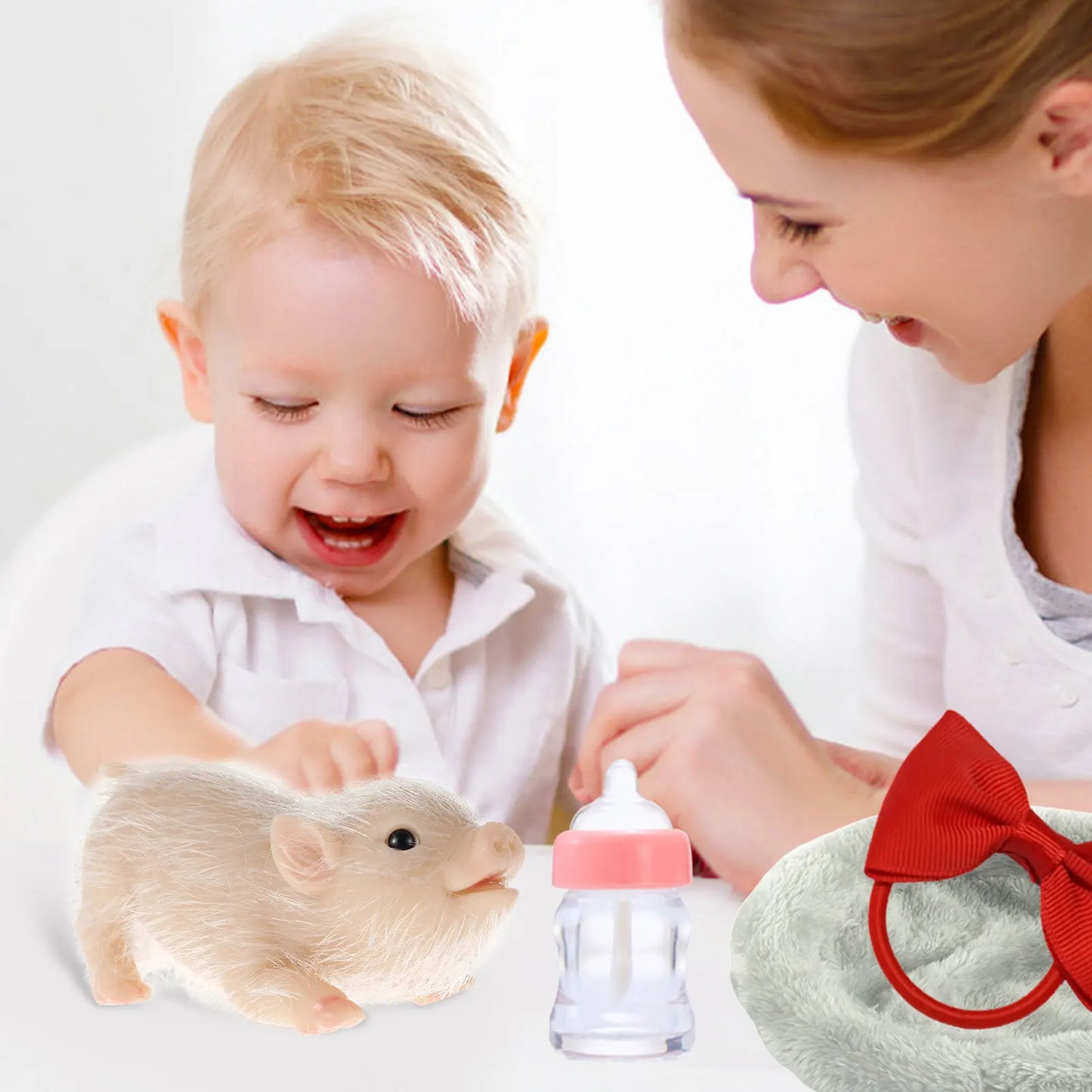 Realistic Soft Silicone Pig Doll Toy Miniature Piglet - ToylandEU