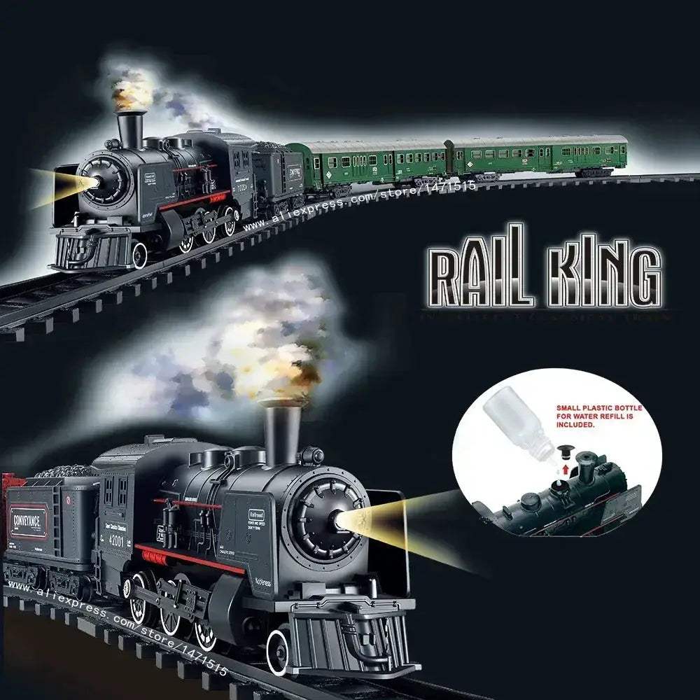 Realistic Steam Locomotive Train Set With Smoke Simulation - ToylandEU