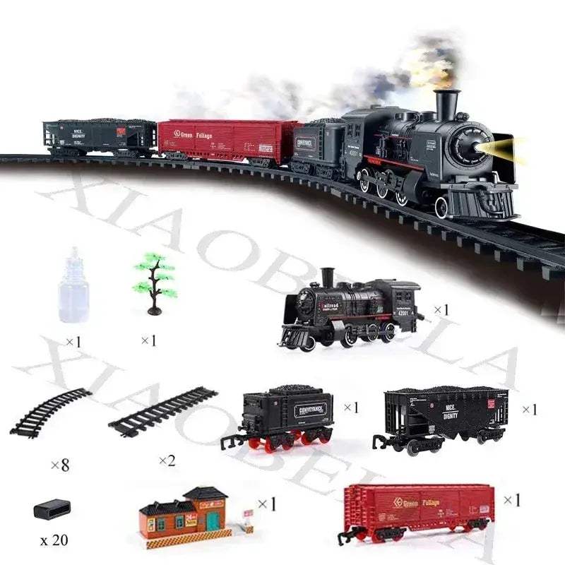 Realistic Steam Locomotive Train Set With Smoke Simulation - ToylandEU
