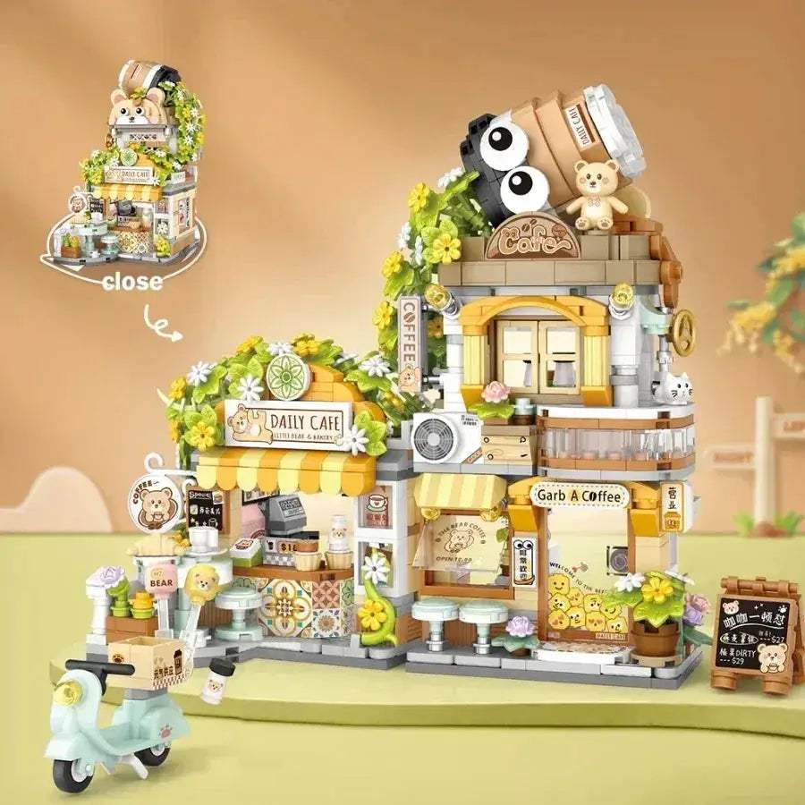 Realistic Street View Building Blocks Izakaya Takoyaki Shop Miniatures - ToylandEU