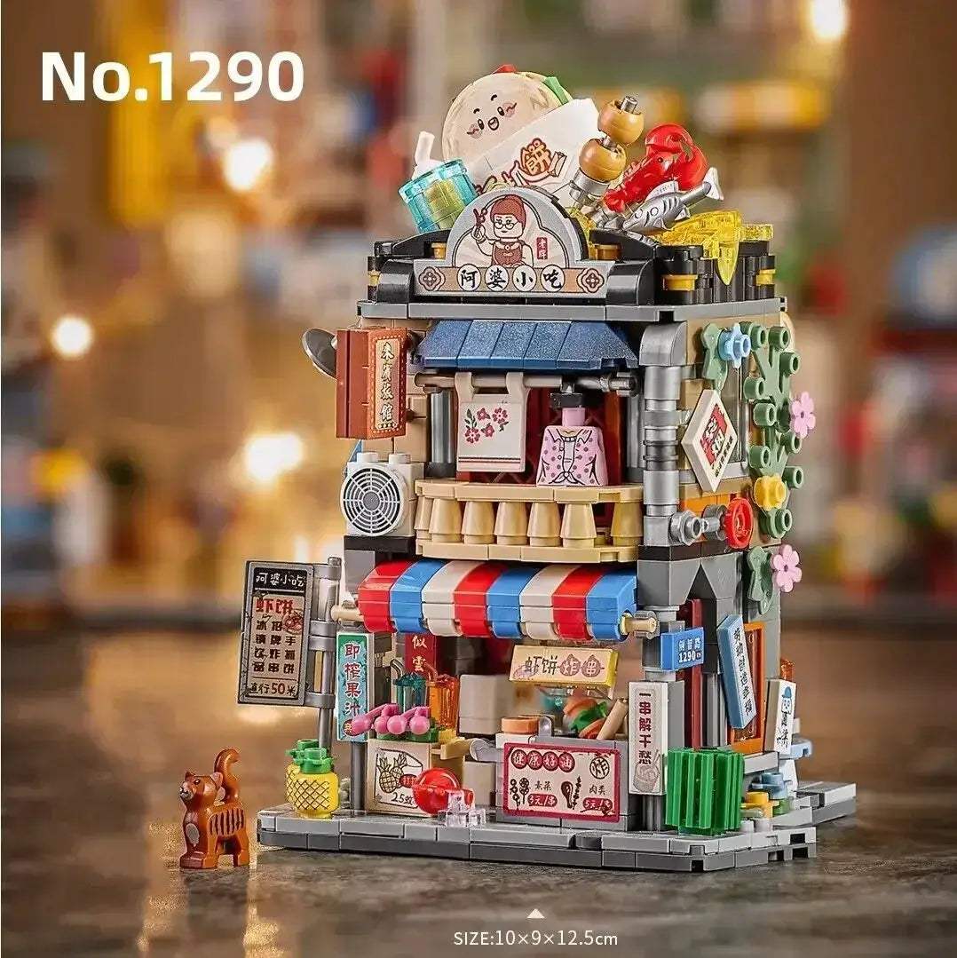 Realistic Street View Building Blocks Izakaya Takoyaki Shop Miniatures - ToylandEU