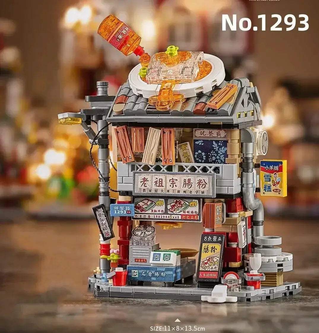 Realistic Street View Building Blocks Izakaya Takoyaki Shop Miniatures - ToylandEU
