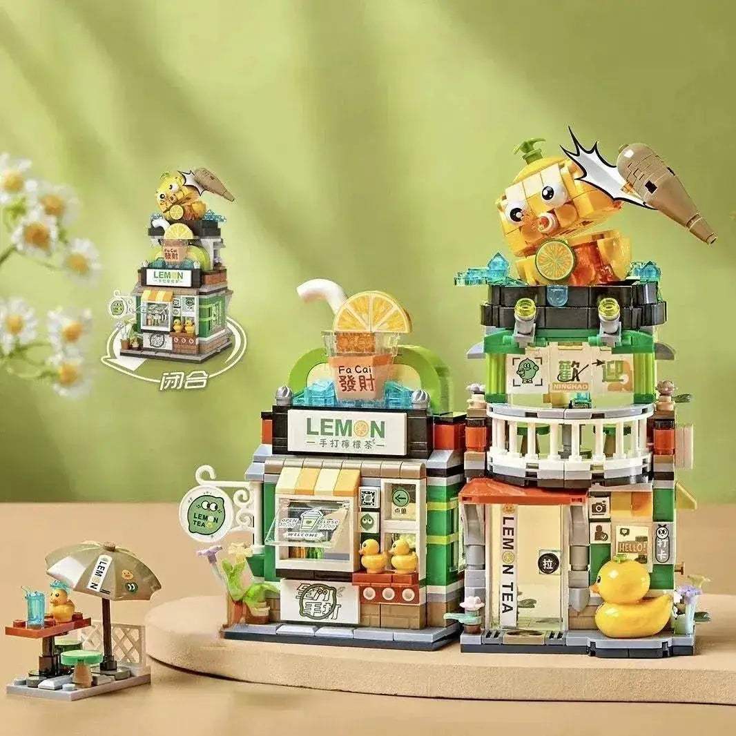 Realistic Street View Building Blocks Izakaya Takoyaki Shop Miniatures - ToylandEU