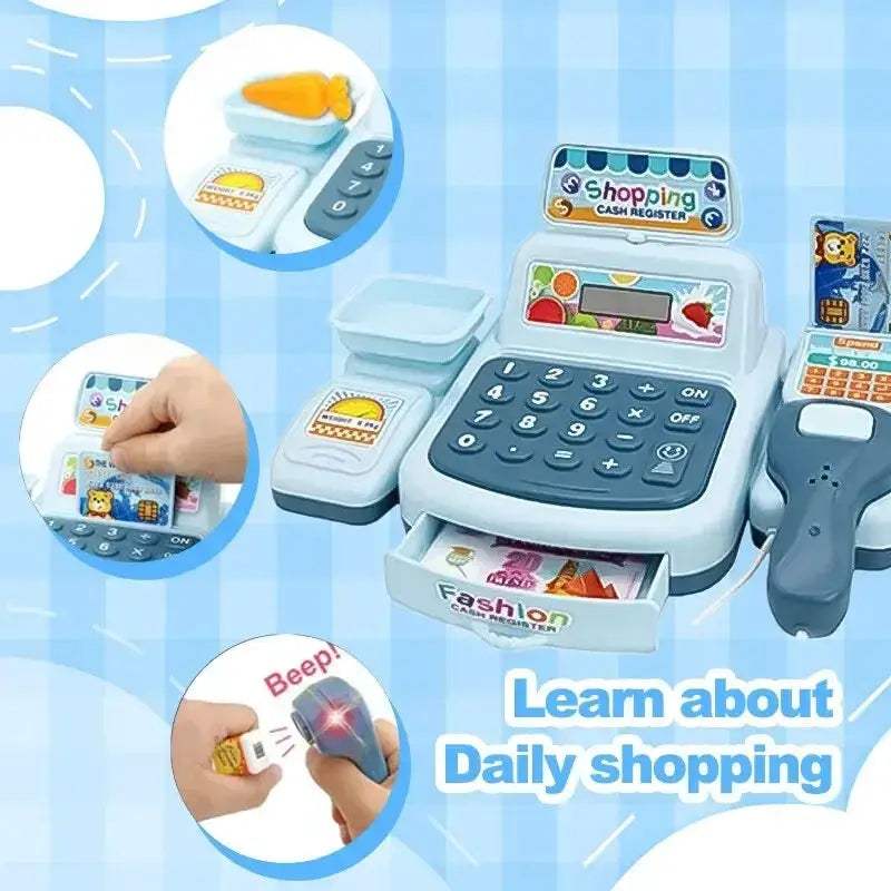 Realistic Supermarket Cashier Toy Set With Lighting And Sound Effects And Electronic Game For Ages 0 And Up - ToylandEU